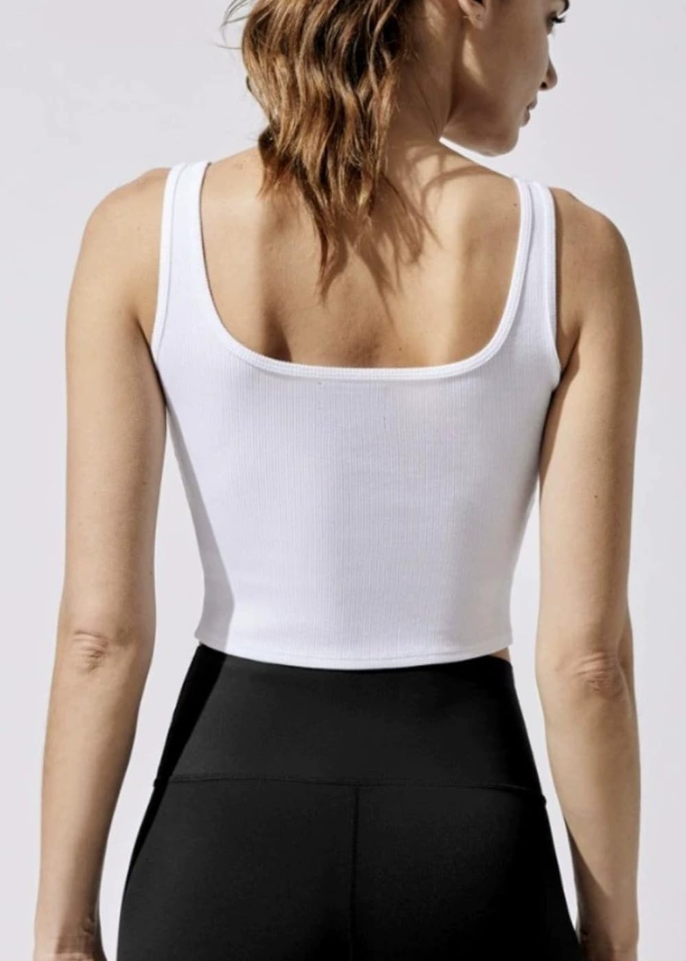 95% Cotton Ribbed Crop Tank Tops for Women Slim Fitted Scoop Neck Basic Cropped Tank Top Layering Shirts - Image 5