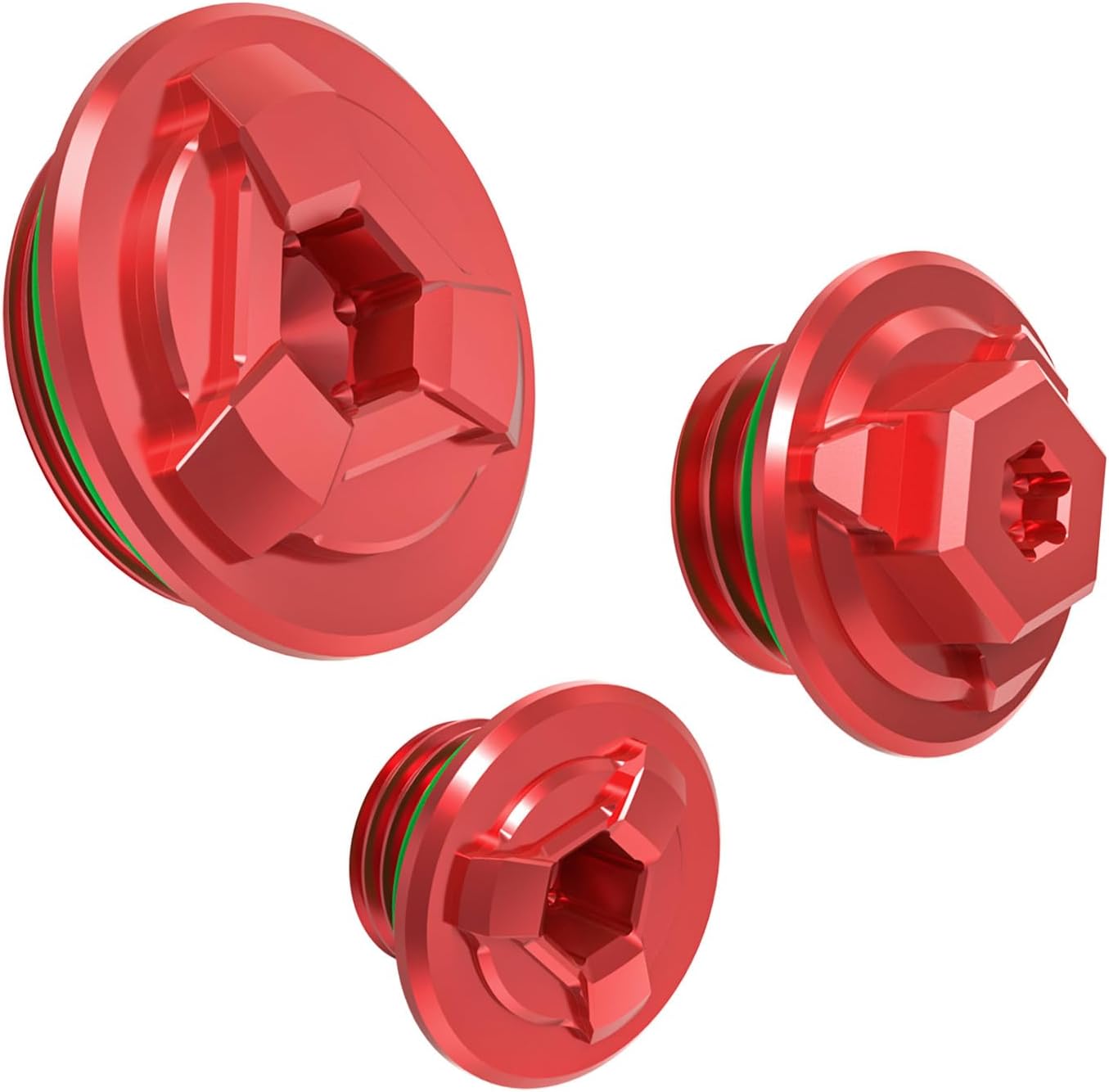 NICECNC Red Engine Cover Kit Oil Filler Cap and Timing Hole Cap Compatible with Honda CRF1000L Africa Twin/Adventure Sports 2016-2019, CRF1100L Africa Twin/Adventure Sports 2020-2026