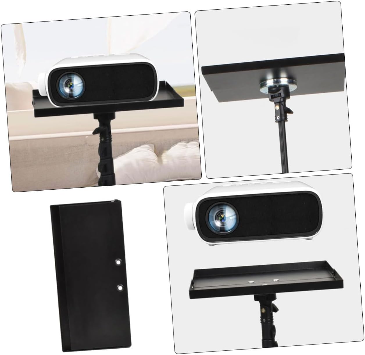 Mikikit Multi-Functional Metal Projector Stand Tray Height Portable Laptop Tripod Holder for Home Office and Stage Use