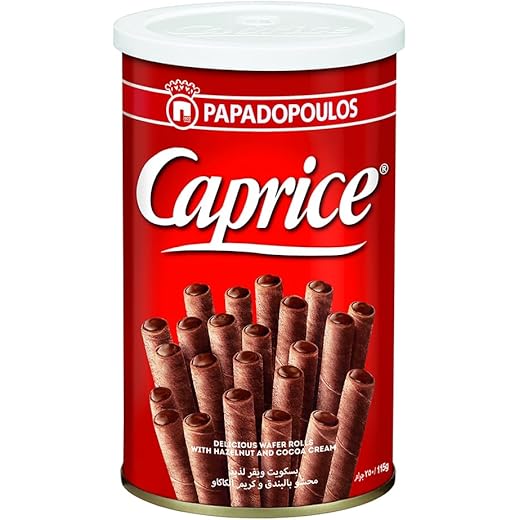 Caprice Classic Wafer Roll Sticks Hazelnut 115g