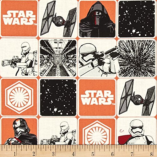 Star Wars The Force Awakens Grid Orange Soda Fabric By The Yard
