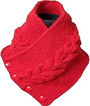 Woolen Women's Handmade Winter Neck Warmer- Wrap Collection - Stylish, Cozy, and Fashionable Cold Weather Accessories including Chunky Knit Scarves, Hand Knitted, Pure SOFT Wool 30 by 8 Inch RED