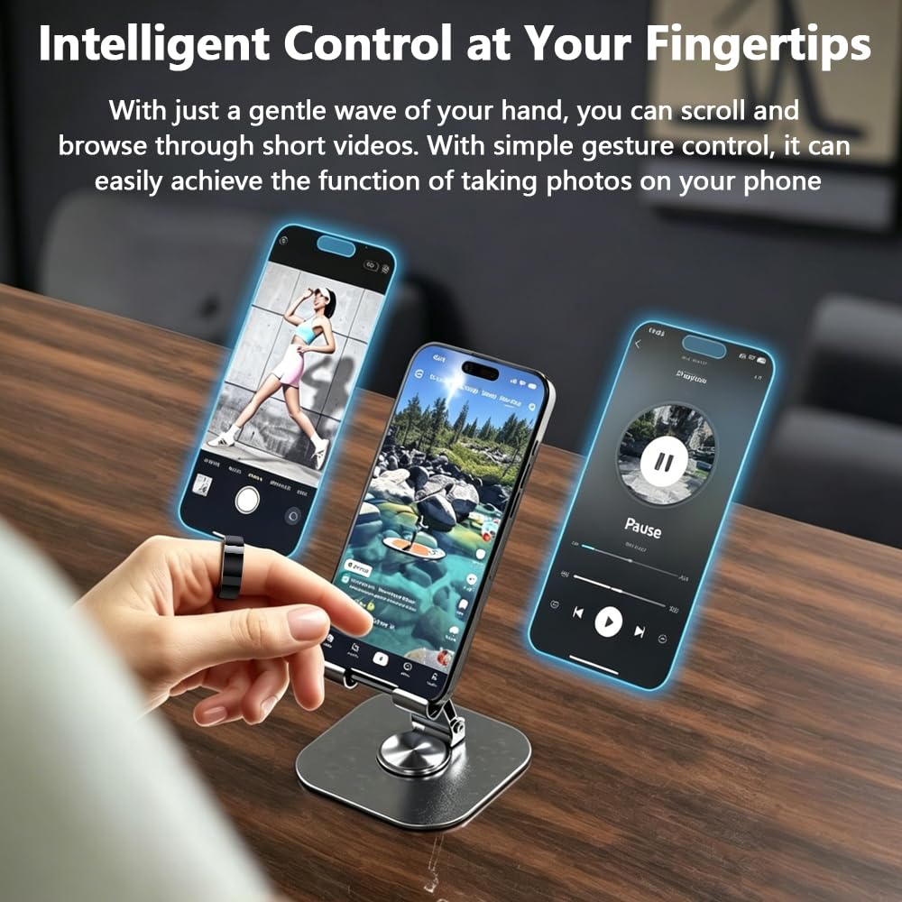 Smart Ring Fitness-Überwachung Kompatibel mit iPhone & Android, Silbe #10 | Fitness Tracker Mit Ladecase, IP68 wasserdicht, Sport- & Schlafüberwachung, verschiedene Sportmodi, App ohne Abonnement