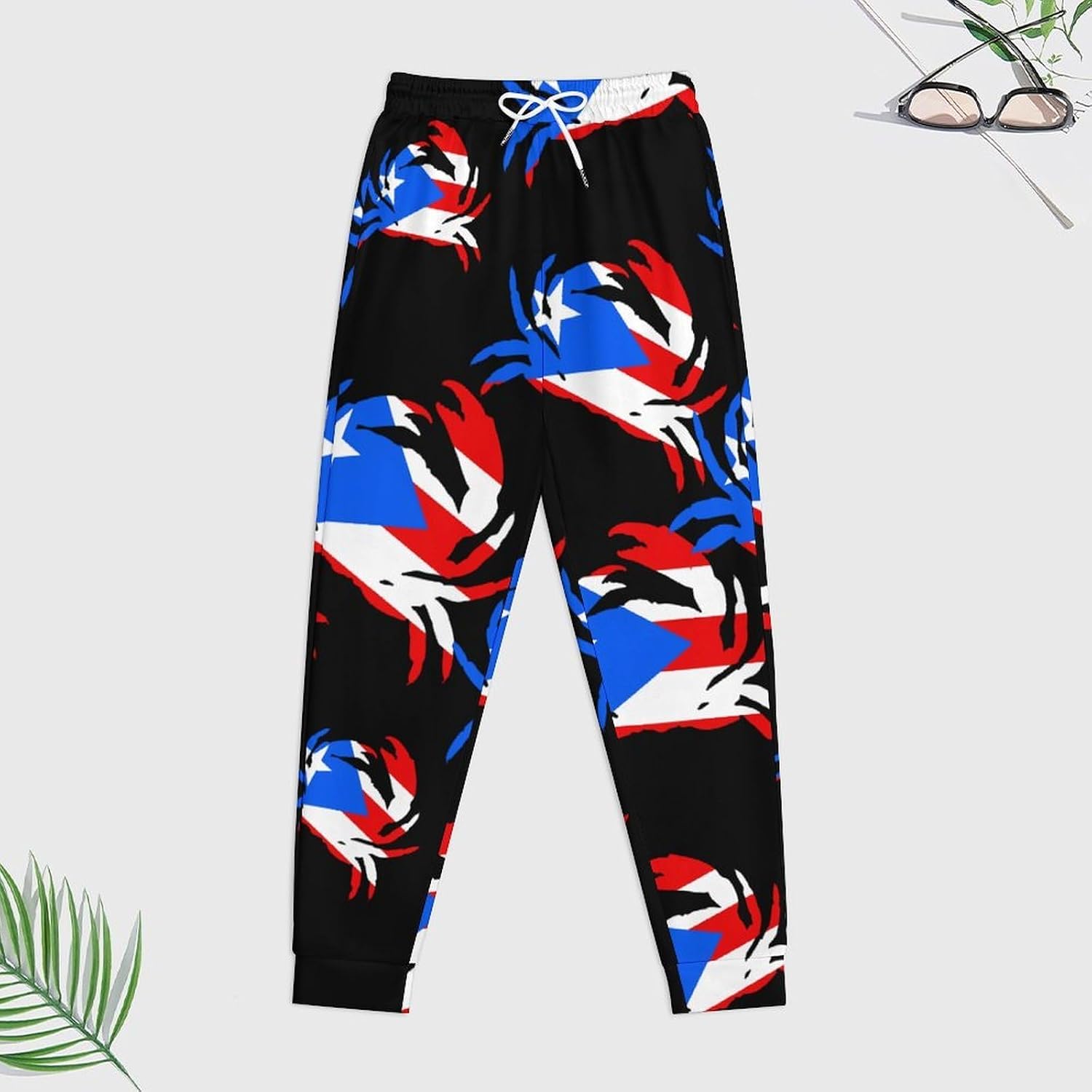 P.R. Crab Puerto.Rico Flag Sweatshirts for Men Two Piece Casual Hoodie Tracksuit Jogger Pants