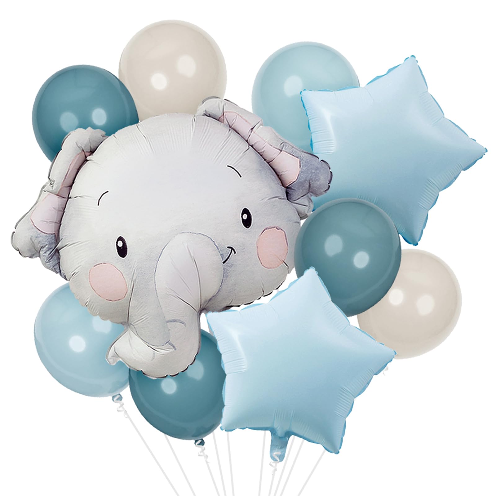 Safari Elephants Balloons, Boy Baby Shower Decorations Animals Theme Balloons for Bridal Shower Gender Reveal Elephant Birthday Graduation Party Supplies