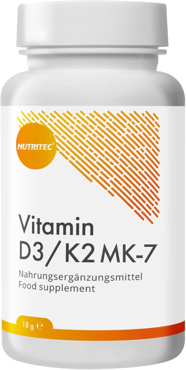 Vitamine D3 K2 MK7, 150 dagen depot, 30 tabletten, slechts 1 tablet om de 5 dagen, 125 µg vitamine D3 en 200 µg K2-MK7 per tablet