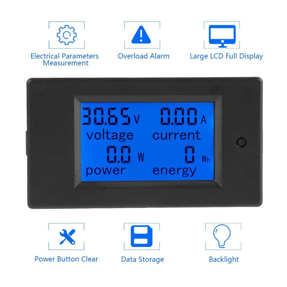 Amperemeter 12v PEACEFAIR PZEM-031 Digital Voltmeter - LCD Anzeige DC 6,5-100V, 20A Strommessung PZEM-031 DC Strommessgerät