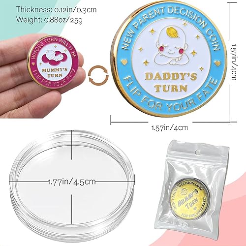 Vista 34 de Regalos de baby shower, monedas de decisión para padres para nueva mamá y papá, divertidos regalos para nuevos bebés, regalos para nuevas madres