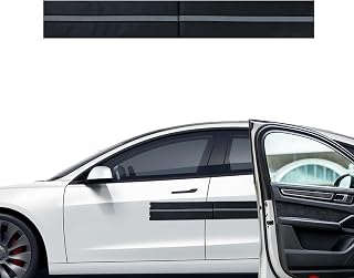 Magnetic Car Door Dent Protector - Removable Soft Cushion Car Door Ding Protector Built in Magnets,PU Leather Door Guards Prevents Dents Scratches & Dings (Black) (2)