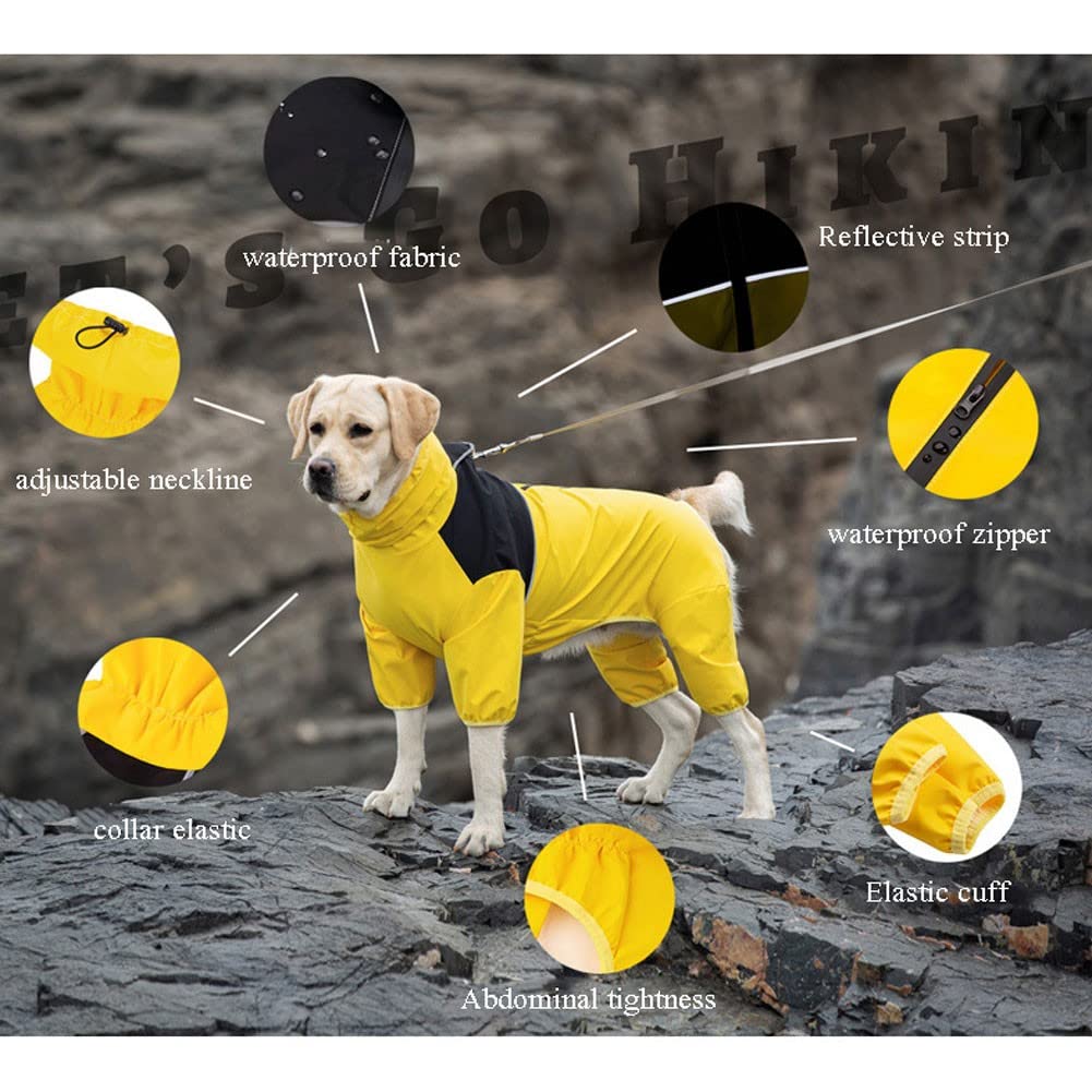 Impermeable Perro Imperméable pour Chien et Veste pour Chien à Fermeture éclair imperméable avec Bande réfléchissante pour des promenades sèches et sûres(Color:2,Size:5XL)