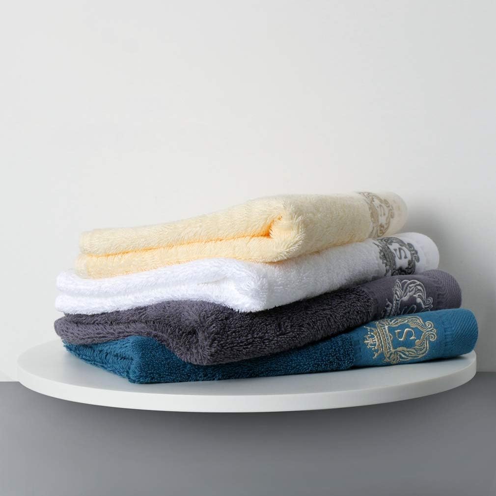 Sunshinejing 3-Piece Bath Towel Set - 55.1 x 28 Inch, 29.5 x 13.4 Inch, 12.6 x 12.6 Inch - 100% Cotton, Grey - Image 6