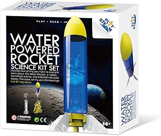 PLAYSTEM Outdoor Water Powered Rocket Physics Learning Set-with Rocket Tail, Body and Pump DIY Rocket Science Experiment Kit- Space STEM Outdoor Toys Gift for Kids,Teens, Boys & Girls