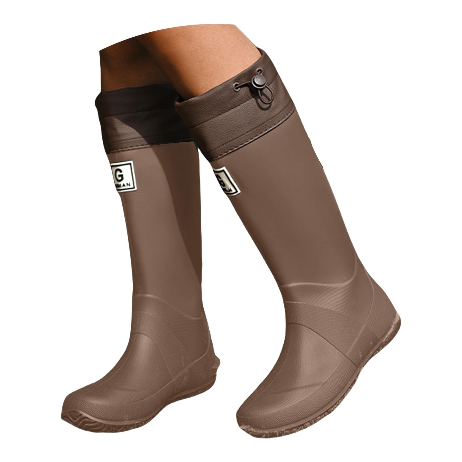 riou Botas De Agua Mujer Chelsea Wellington Boots Lluvia Botines Jardín Trabajo Botines De Goma Rain Boots Flexible Y Antideslizante Marrón Gris Rojo Rosa Blanco