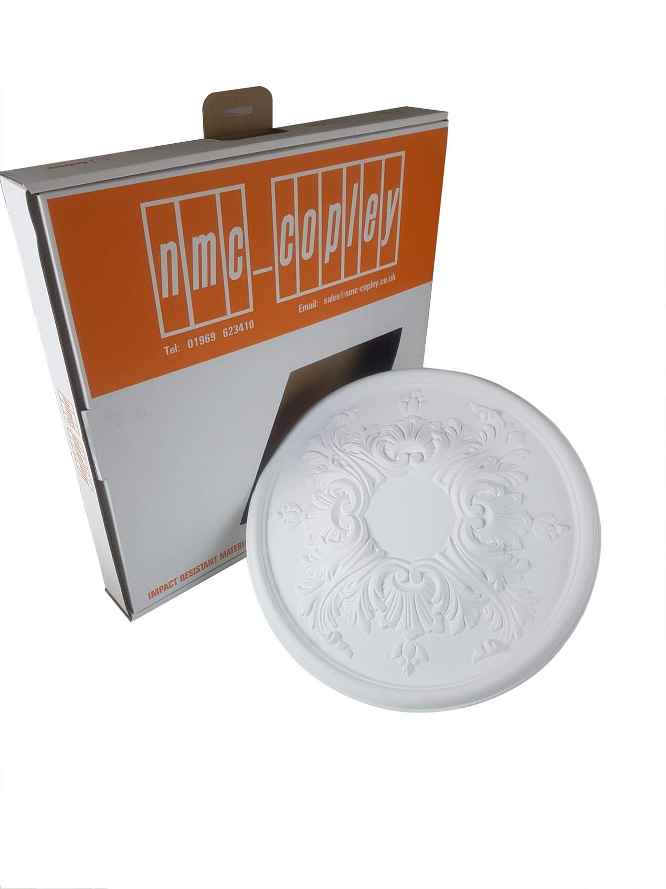 Yöl White Ceiling Rose Sara 390Mm Resin Strong Lightweight Not Polystyrene Easy Fix 39Cm