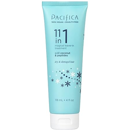 Pacifica Leave In Conditioner - 11 in 1 Magical Hair Treatment - Strengthen & Repair Damaged Hair - Deep Conditioning for Dry Hair Adds Shine & Anti-Frizz for Straight, Wavy & Curly Hair Care, Vegan