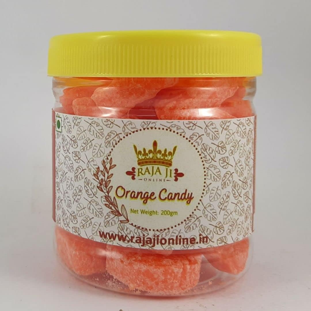 Raja Ji online Orange Candy Khatti Meethi | Narangee Candy Toffee | Santra Candy Toffee | Vegetarian | 200gm I Pack 1