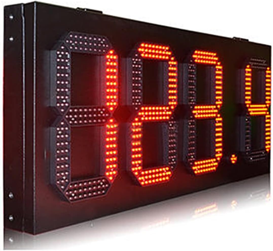Interval Timer Rainproof Iron Box 12 Inch High Brightness Red 888.8 Format Digital LED Gasoline Price Dis-Play 7-Segment LED Digital Signboard Gym Clock Timer (2 Bit Day Countdown 1)