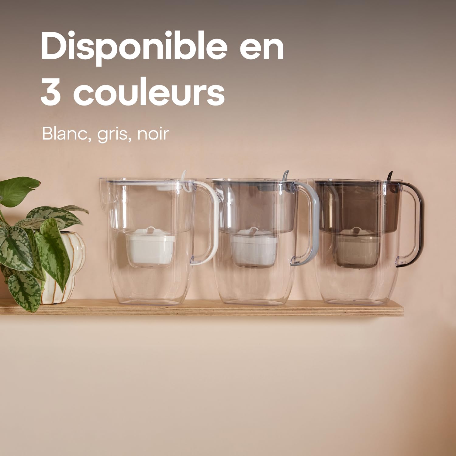 AQUAPHOR Fresh Carafe Filtrante 3,2 L avec (3) Filtre à Eau Maxfor+ (Gris)