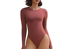 Double Lined Long Sleeve Bodysuit for Women