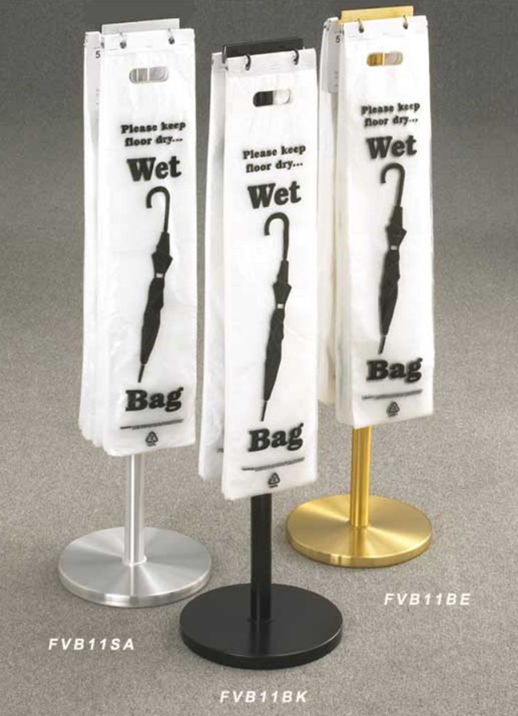 Glaro Satin Brass Standing Wet Umbrella Bag Holder