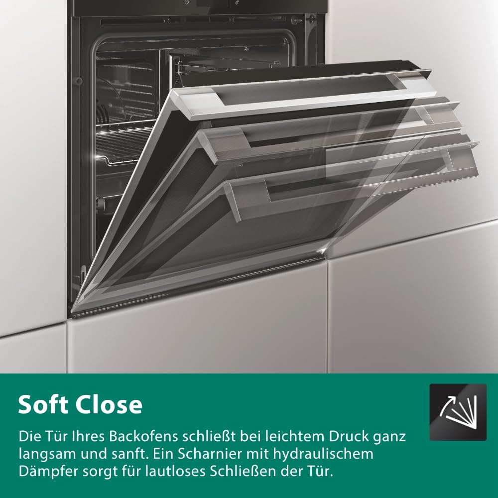 Bauknecht BBI4S8HM1SK Einbau-Backofen 60 cm 73 l Heißluftbackofen AirFry PowerHeißluft 310 °C Pizzafunktion Schwarzglas