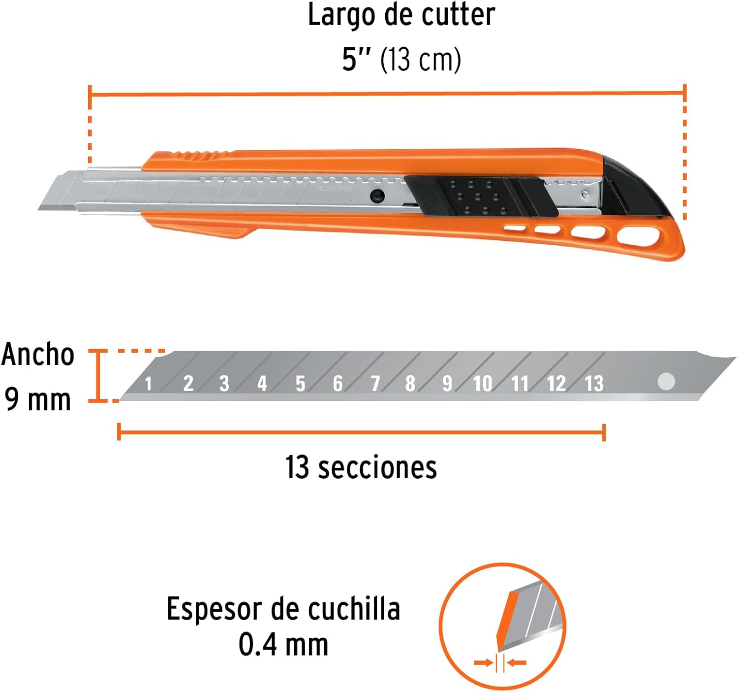 TRUPER CUT-5 9 mm Plastic Snap-Off Knife