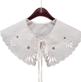 Muñeca Solar Multifuncional Muñeca Desmontable Cuello Falso Shatur Wrap Wrap Sheer Malla Bordado Floral Encaje Collar Mini (Color : Champagne)