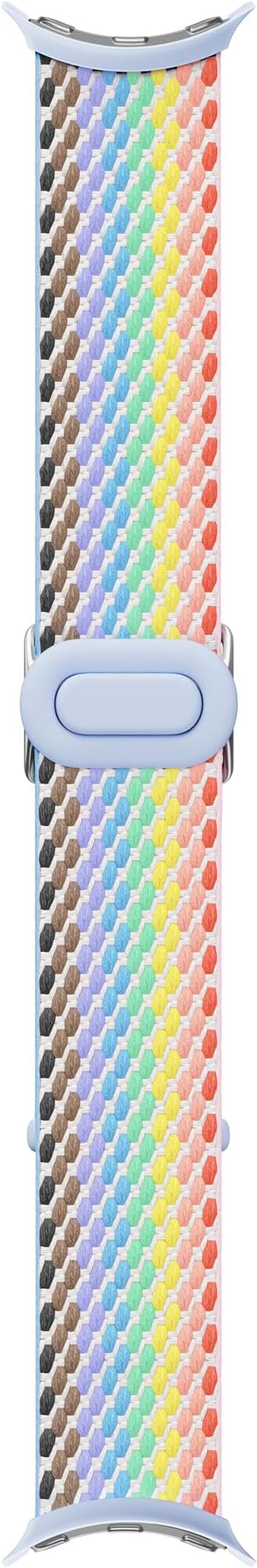 Google Pixel Watch Woven Band - Only compatible with the 45 mm Pixel Watch 3 and 4 - Rainbow Pride Made by Google