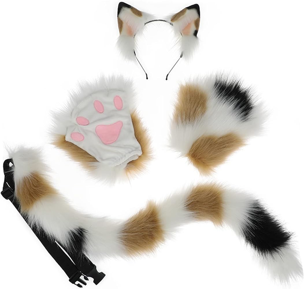 Amazon.co.jp: JUNBOON フェイクファー 猫 コスプレ コスチューム