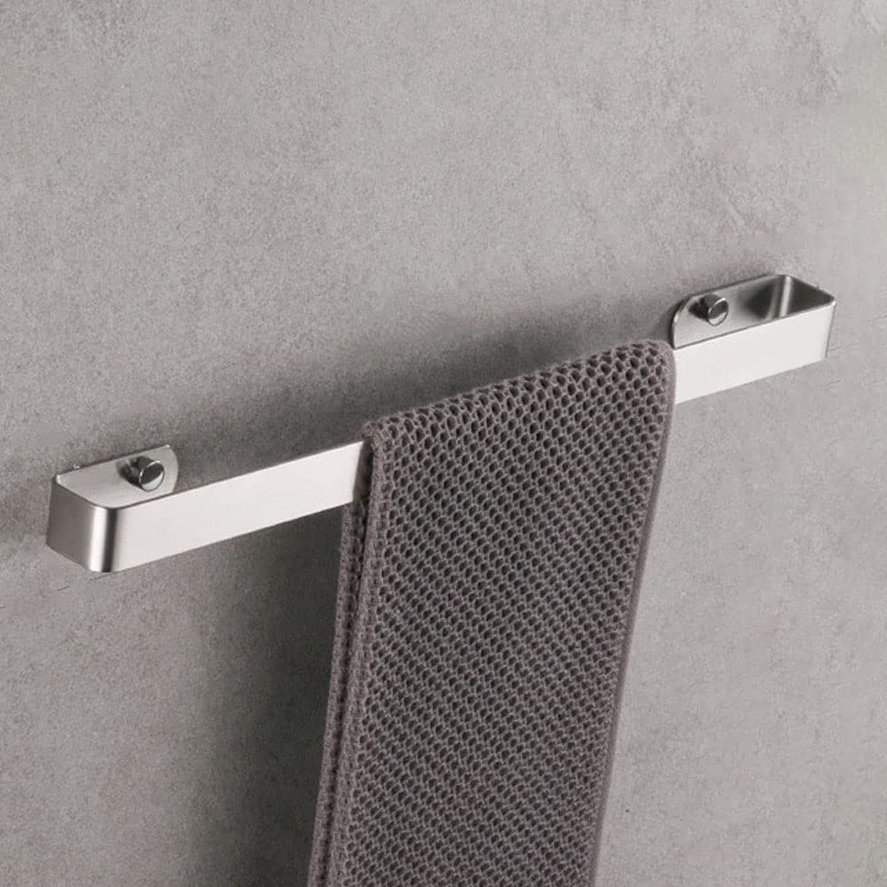Toallero de acero inoxidable cepillado de 50 cm, toallero adhesivo sin taladro, para baño y cocina, soporte para toallas de mano, fácil instalación, opción de 30 cm disponible