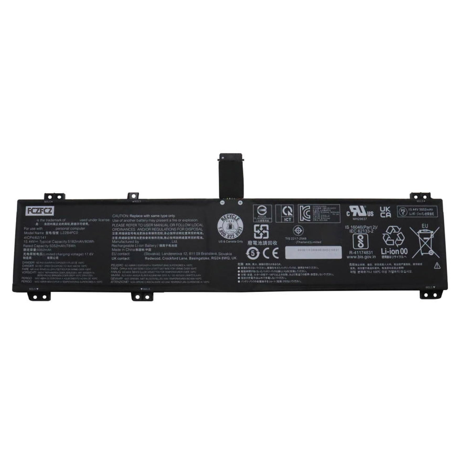 Amazon.com: FCZFCZ L22B4PC0 Battery 80Wh Replacement for Lenovo