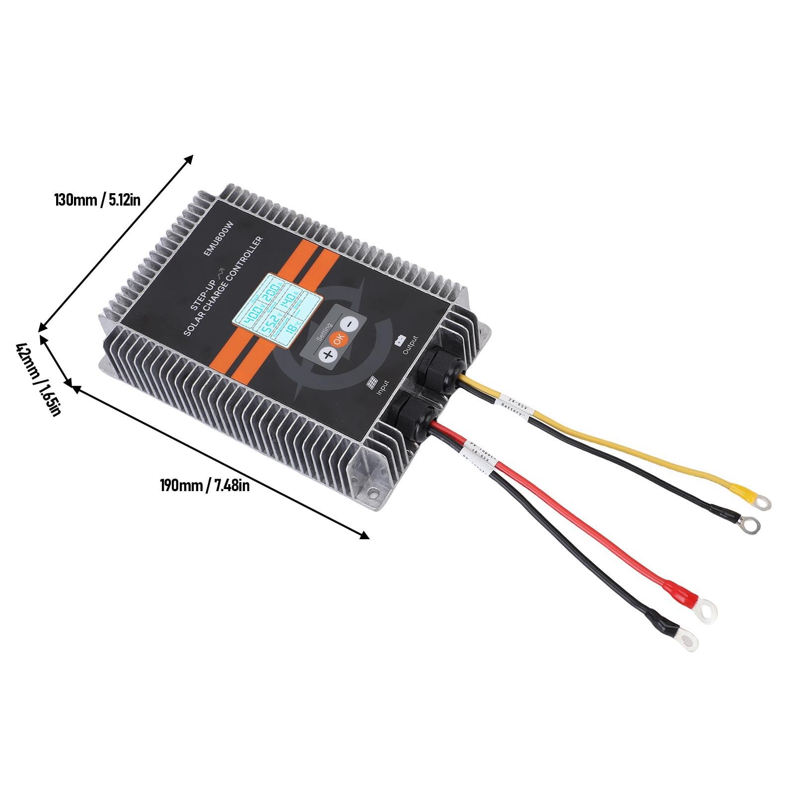 FTVOGUE Regolatore di Carica Solare MPPT, Regolatore Batteria Pannello Solare in Alluminio Display LCD 800W IP65 Ingresso da 0 A 30 A Uscita da 0 A 15 A per Illuminazione Stradale Barca Domestica