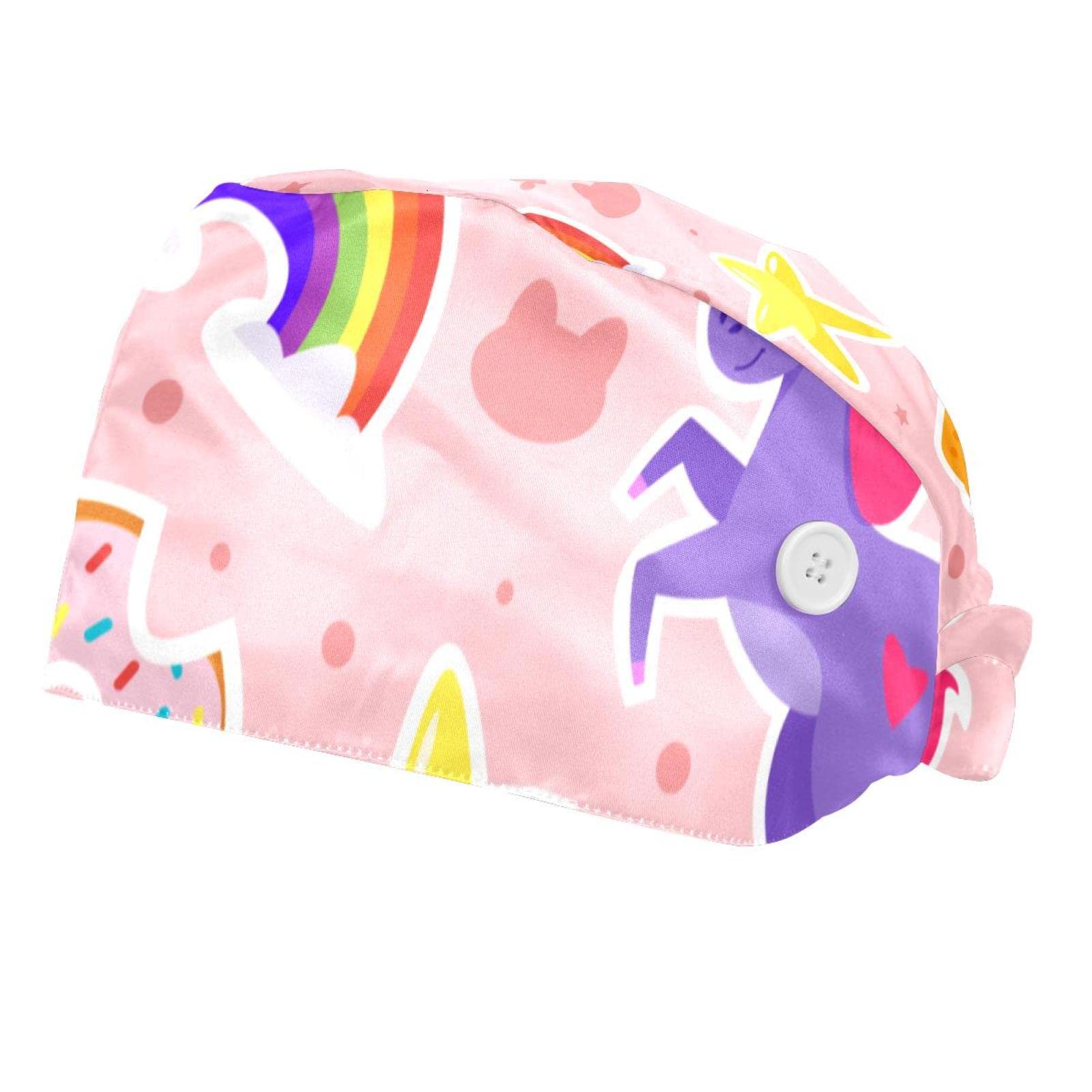 Couvre-chef de travail respirant motif licorne et crème glacée