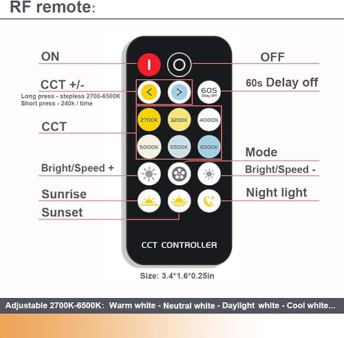 Miniatura 3 de LAIFUNI Iluminación regulable debajo del gabinete, barra de luz LED que cambia de temperatura de color, luz diurna a luz blanca cálida, lámpara de