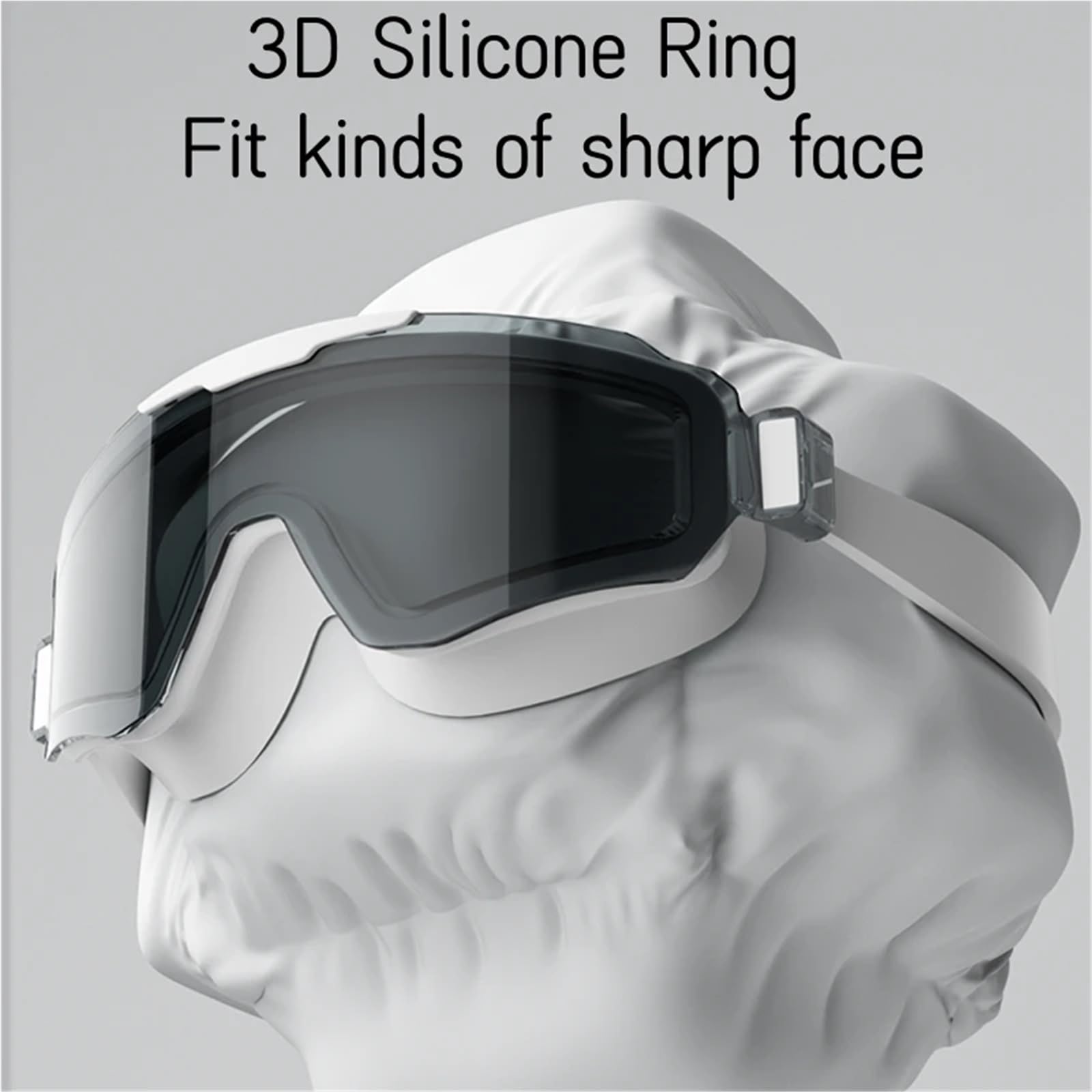 JUANYAO Schwimmbrille Stilvolle Schwimmbrille mit großem Rahmen, wasserdicht, HD-Vision, Schwimmbrille for Erwachsene for Männer und Frauen Für Schwimmen(Black Lens)