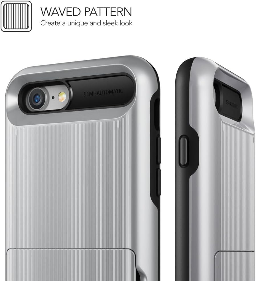 Tор Brаndѕ iPhone SE (2020) / 8 / 7 Case, VRS Design [Damda Folder] Card Wallet Case Waved Satin Silver