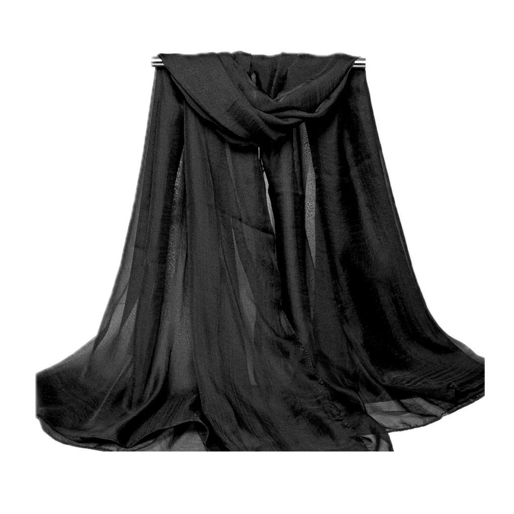Sciarpa lunga da donna in morbido chiffon, per primavera e autunno, colore: viola scuro