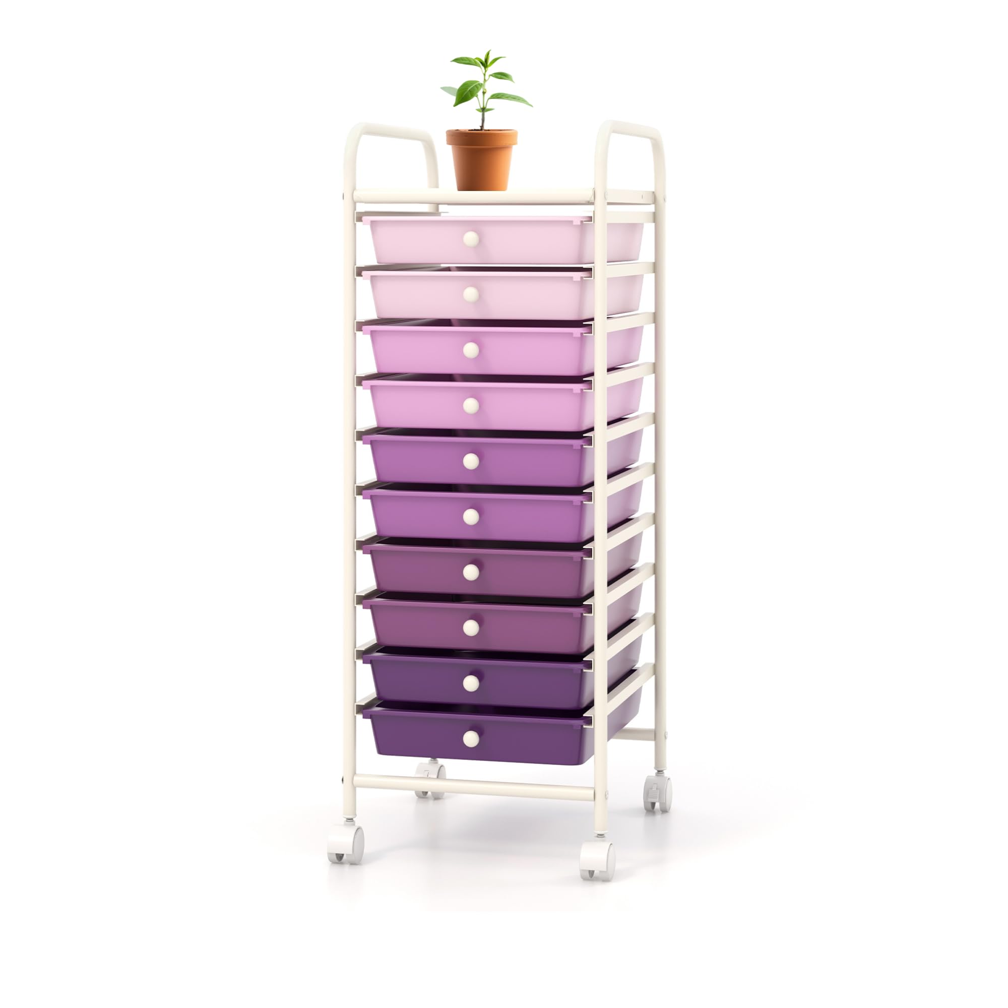 OFFICEJOY Purple Gradient 10 Drawer Cart