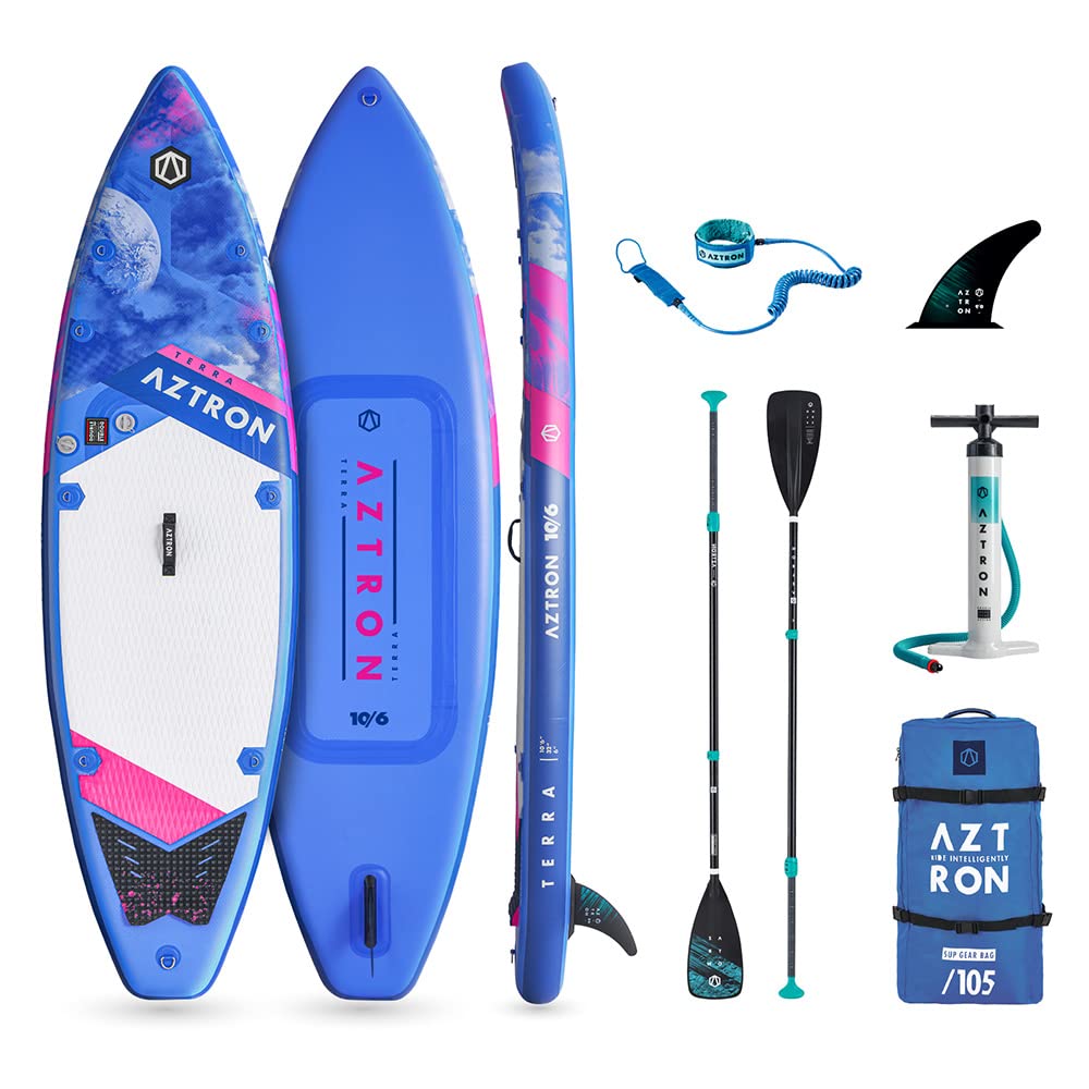 Aztron Terra Touring 10'6" Sup-Tabla de Skate Hinchable, Adultos Unisex, Azul Claro, M