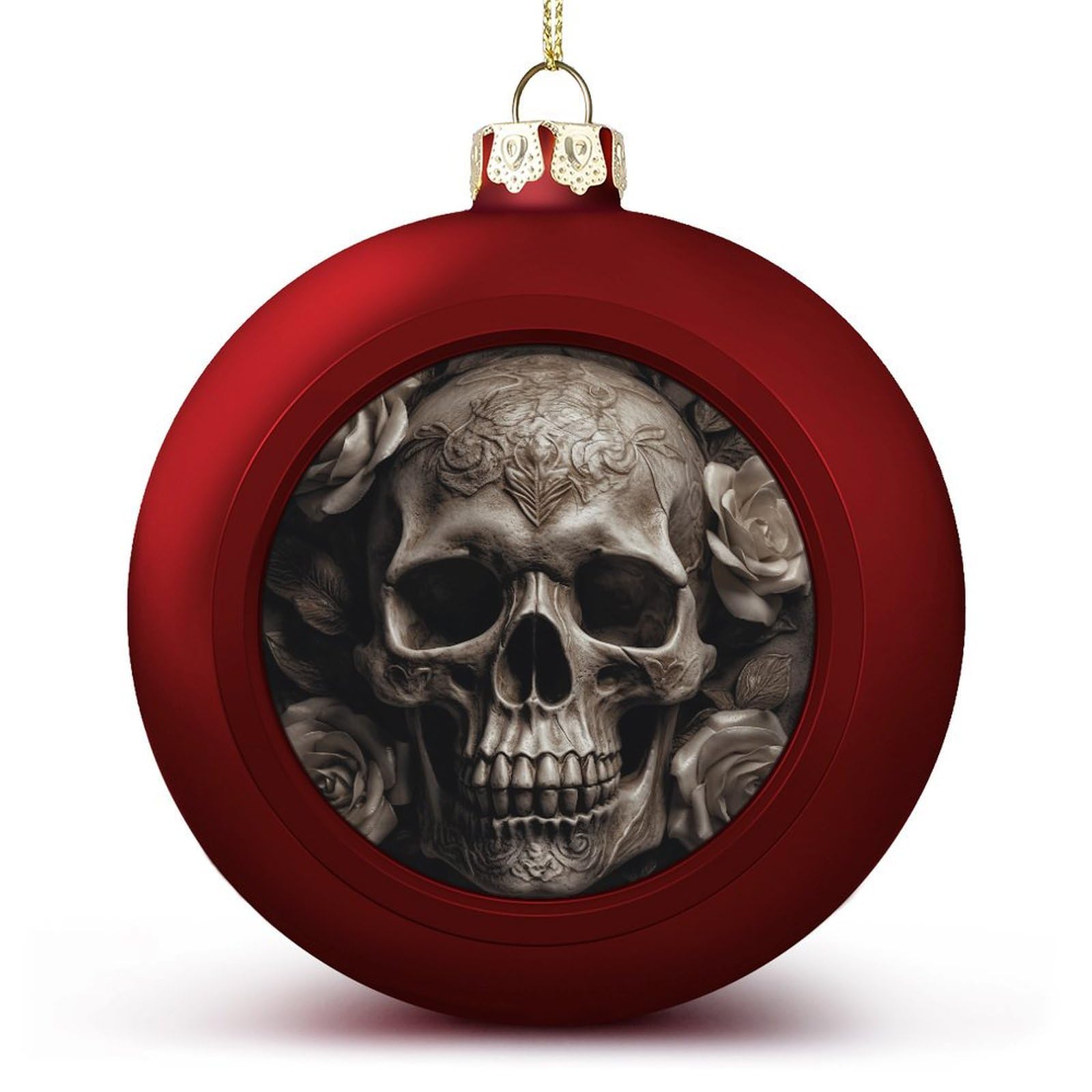Boules de Noël en cuir incassables tête de mort pour sapin