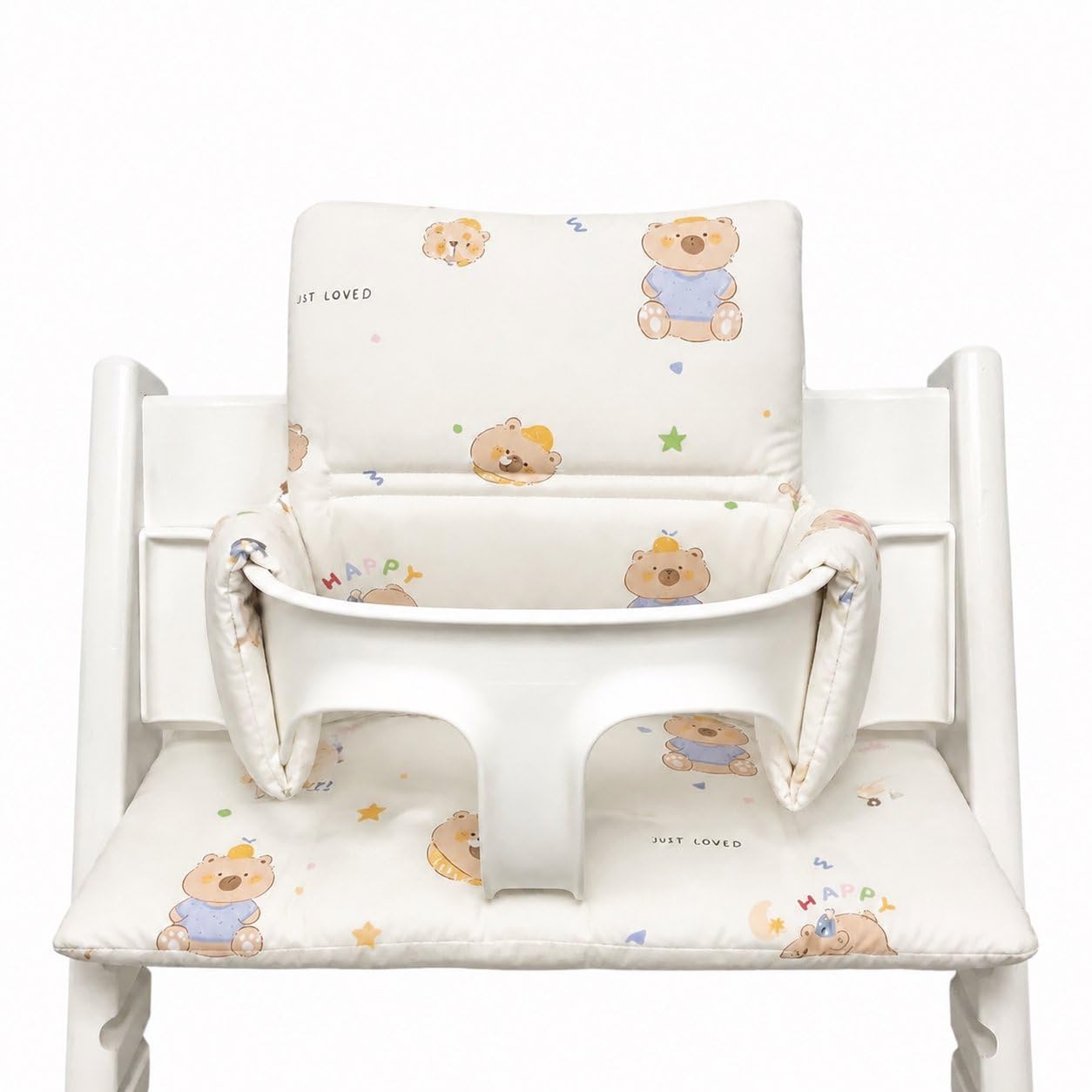 High Chair Cushion, High Chair Replacement Set Cushion, Organic Cotton Baby, Surface Coated for Easy Cleaning, Compatible with Stokke Tripp Trapp (Waterproof)