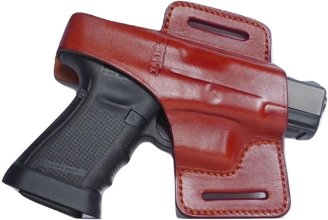 Tactical Scorpion Gear 2 Slot Brown Leather Holster Thumb Break: fits Glock 19 23 32,44, CZ P10c