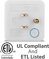 Vista 5 de Fosmon - Extensor de 3 tomas, adaptador de toma de corriente de 90 grados, adaptador de enchufe de alimentación de ángulo recto de 3 clavijas, cubo