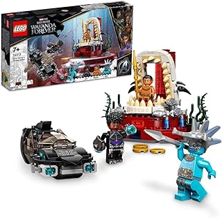 76213 Marvel King Namor’s Throne Room, Black Panther Wakanda Forever Set with Submarine Toy for Kids, Boys and Girls Aged 7 Years Old, Underwater Super Heroes Adventure Gift Idea