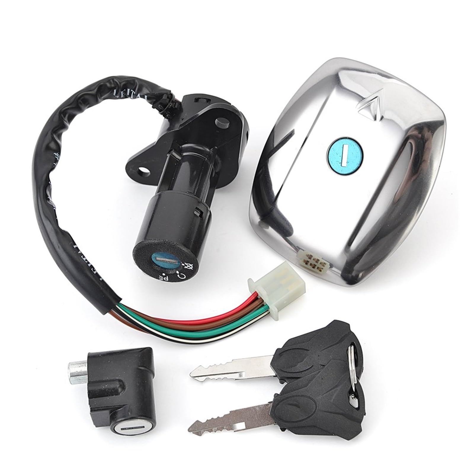 blocchetto accensione Per Suzuki Per GN125 1982-2001 Per GS125 6/4 CAVI 1982-1999 2000 Set Di Chiavi Serratura Sella Interruttore Di Accensione Moto interruttore accensione(C)