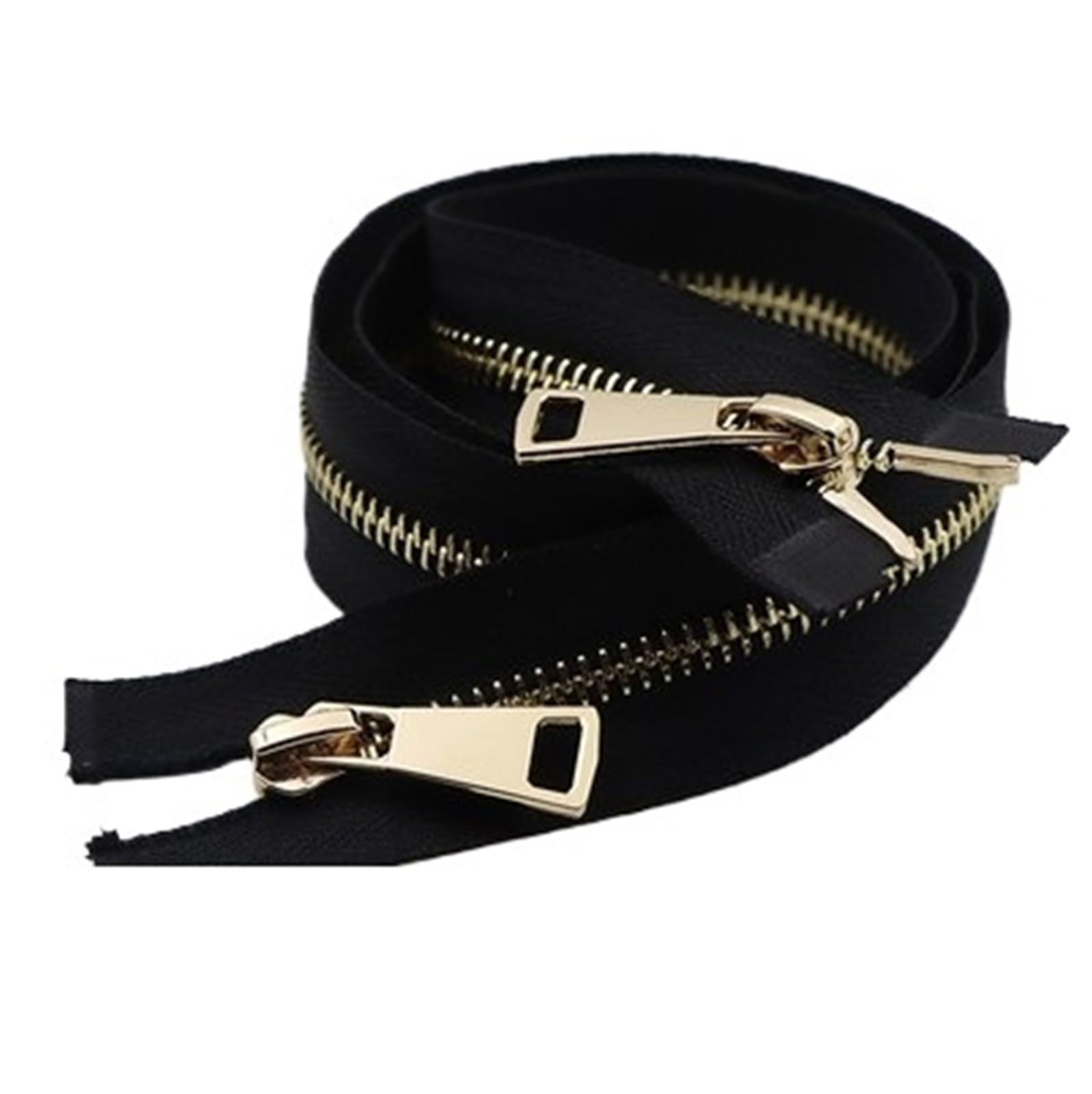 Two Way Separating Zipper, Two Way Separating Zipper Size 5 Multicolor 80cm Metal Gold Teeth Double Sliders(Black)