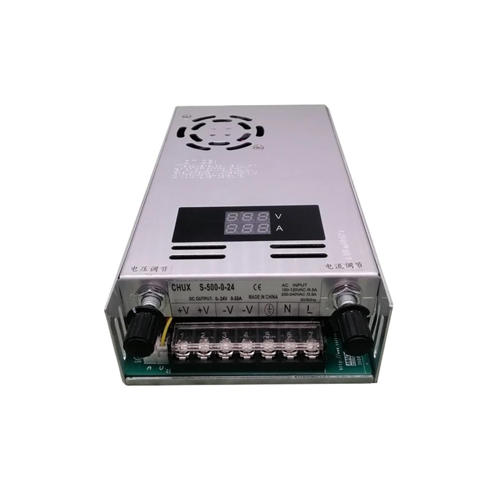 RBYRLDSTY 500W Adjustable Switching Power Supply with Digital Display Power Supply for 12V 24V 36V48V 60V 80V 110V 220V DC(0-220v 0-2.2a)