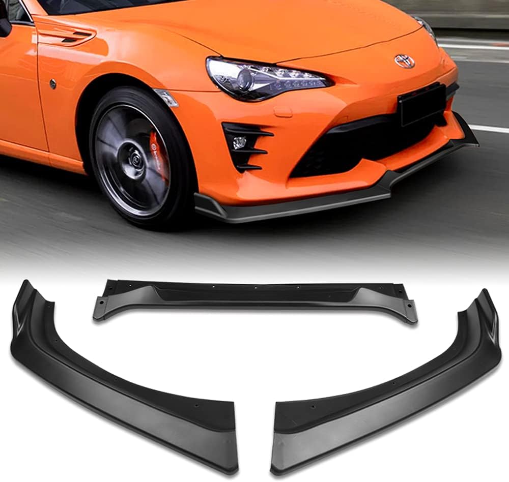 Q1 Tech Q1 TECH Front Bumper Lip fit for compatible with 2017 2020 Toyota 86 Front Bumper Lip Spoiler Air Chin Body Kit Splitter Painted Matt Black ABS 2018 2019 CS Style