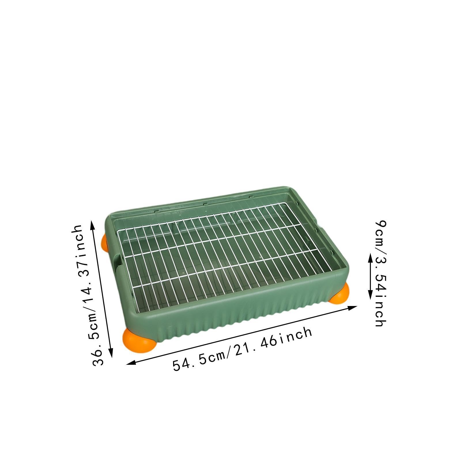 Perfeclan Caja de Arena para Conejos, Caja de Arena para Conejos, Caja de Arena para Mascotas, Caja de Baño para, Cobayas, Chinchillas, Suministros para M, L, Verde