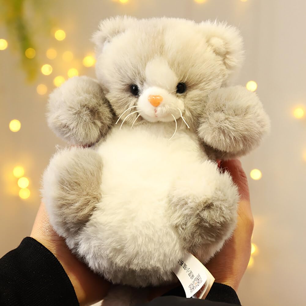 LICHENGTAI Plüschkatze Kuscheltier – 40 Cm, Weich, Als Kopfkissen Nutzbar, Geschenk Für Kinder, Grau
